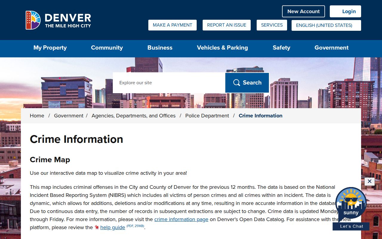 Denver Police reported-crime interface that is not a Denver arrest or mugshot blotter