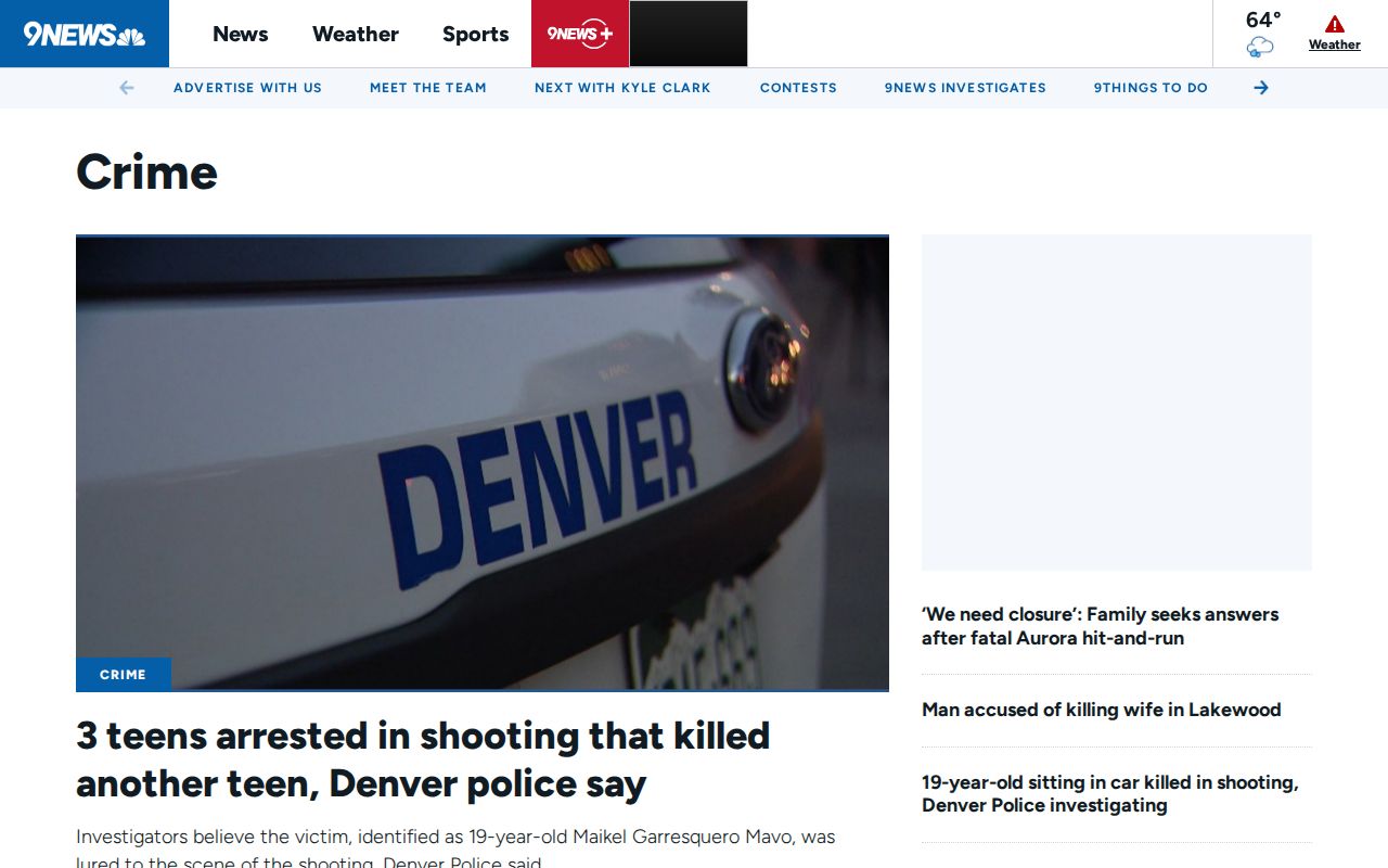 Denver County arrest news coverage on the 9NEWS crime section