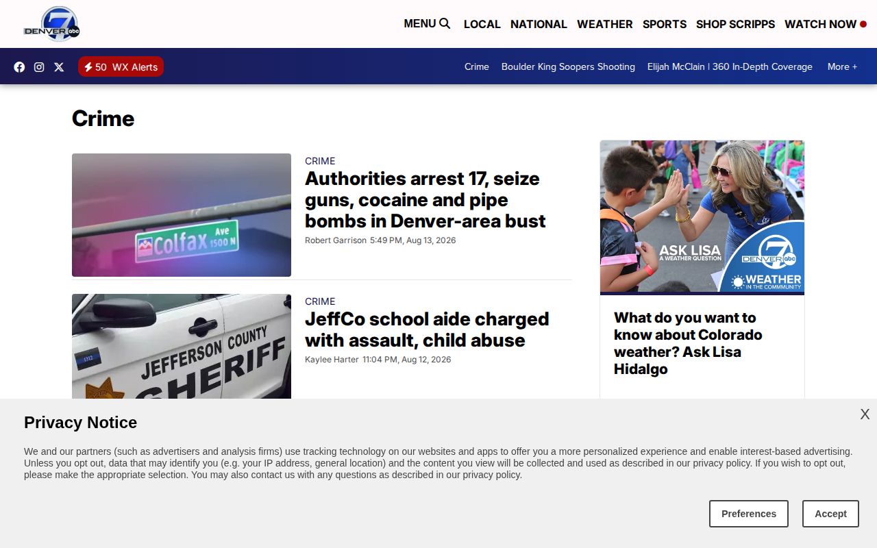 Denver County crime news and occasional arrest image coverage