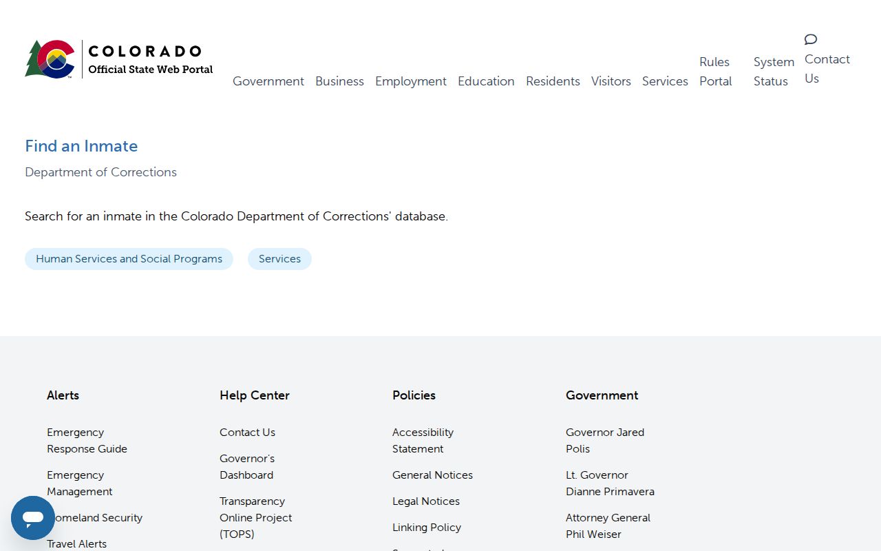 Colorado DOC offender locator for Denver County state corrections records